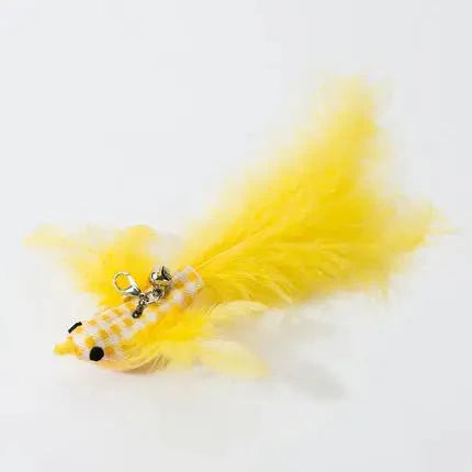 Hands-Free Feather Cat Wand with Bell – Suction Cup Interactive Toy