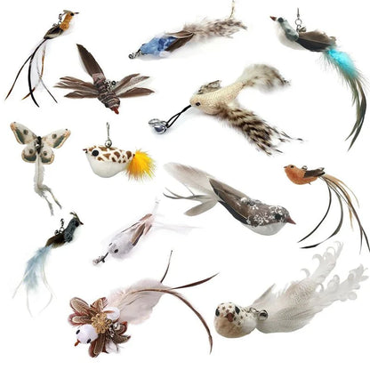 Hands-Free Feather Cat Wand with Bell – Suction Cup Interactive Toy