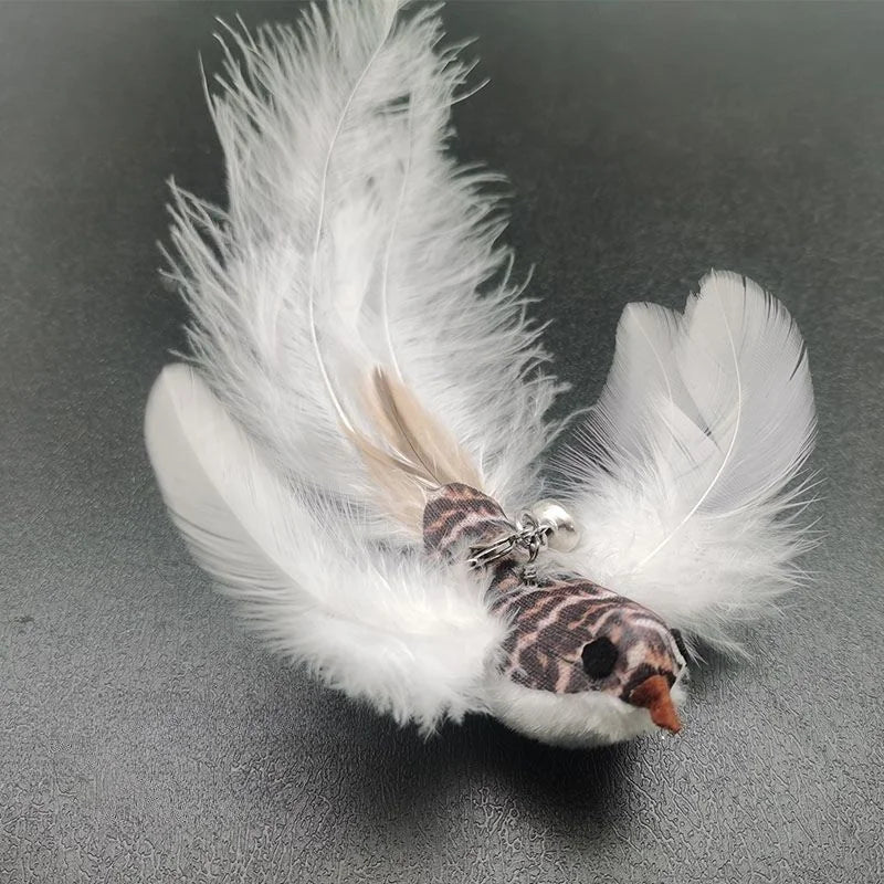 Hands-Free Feather Cat Wand with Bell – Suction Cup Interactive Toy