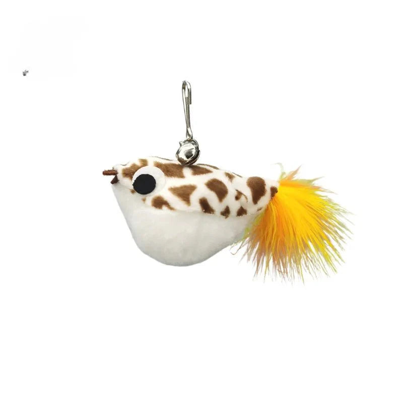 Hands-Free Feather Cat Wand with Bell – Suction Cup Interactive Toy
