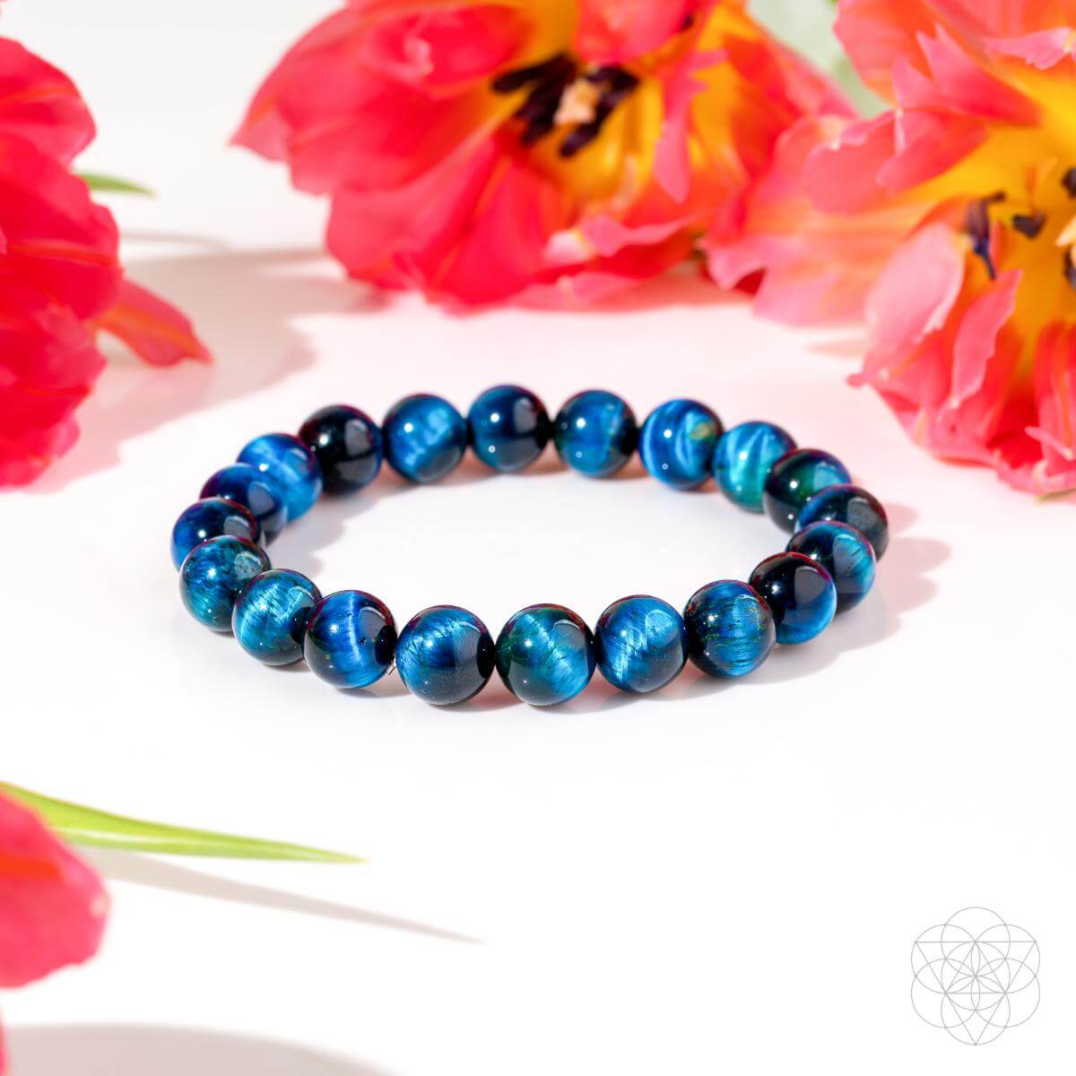 Enfoque de Halcón – Pulsera de Ojo de Tigre Azul Real