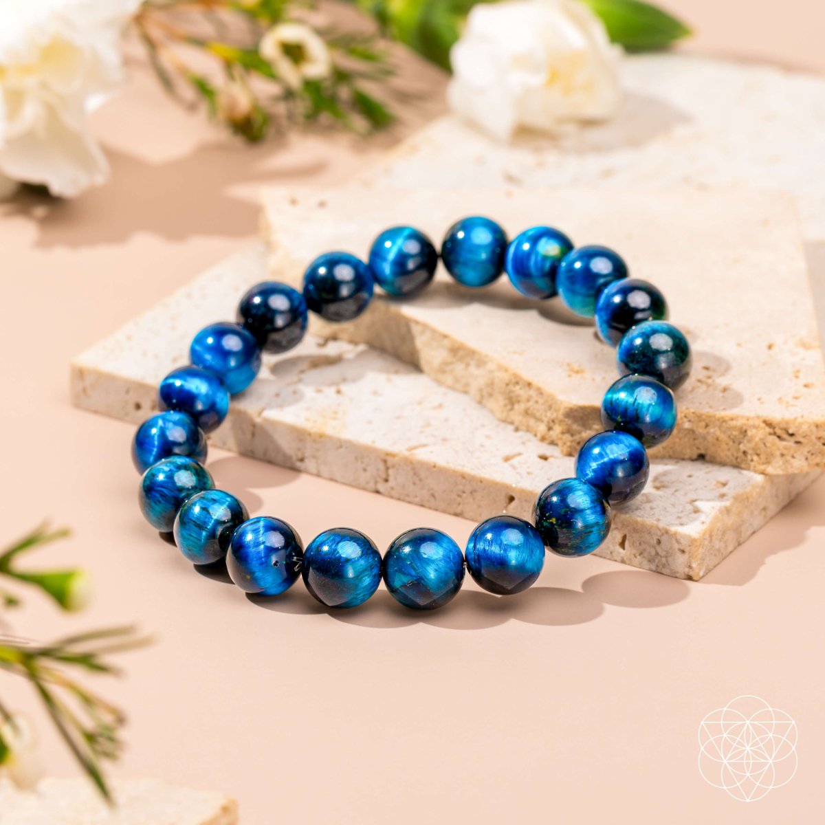 Enfoque de Halcón – Pulsera de Ojo de Tigre Azul Real