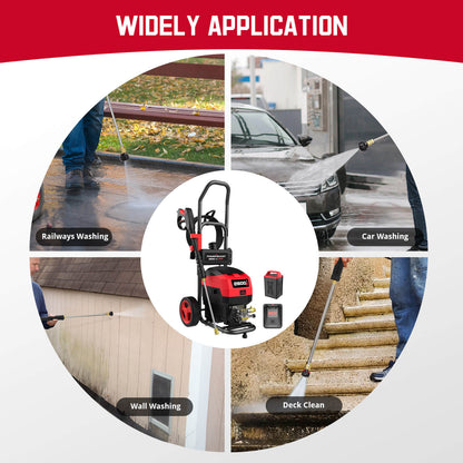 80V 2600PSI 1.2 GPM Cordless Pressure Washer HB2840