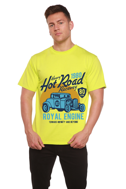 T-shirt à manches courtes graphique en viscose de bambou/coton biologique pour homme Heavy Hot Road