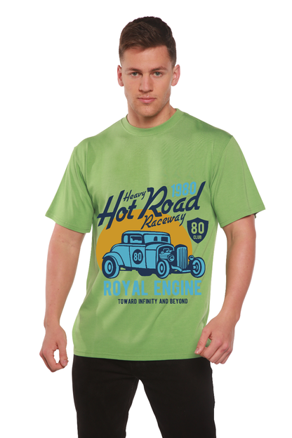 T-shirt à manches courtes graphique en viscose de bambou/coton biologique pour homme Heavy Hot Road