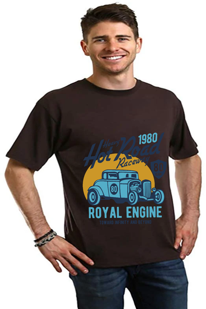 T-shirt à manches courtes graphique en viscose de bambou/coton biologique pour homme Heavy Hot Road
