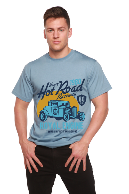 T-shirt à manches courtes graphique en viscose de bambou/coton biologique pour homme Heavy Hot Road