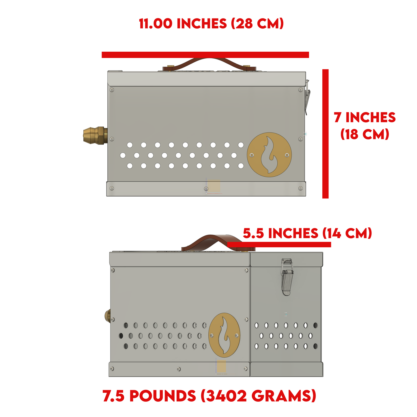 The Hekla: LavaBox de acero inoxidable 304 con quemador doble