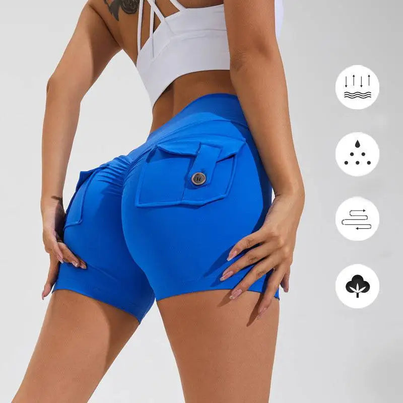 High Waist Hip Lifting Shorts with Pockets