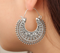 Vintage Metal Hollow Earrings (Handmade)