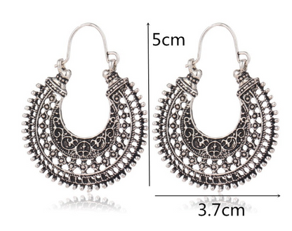 Vintage Metal Hollow Earrings (Handmade)