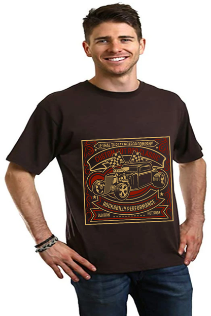 T-shirt à manches courtes et motif Hot Rod pour homme en bambou, viscose et coton biologique
