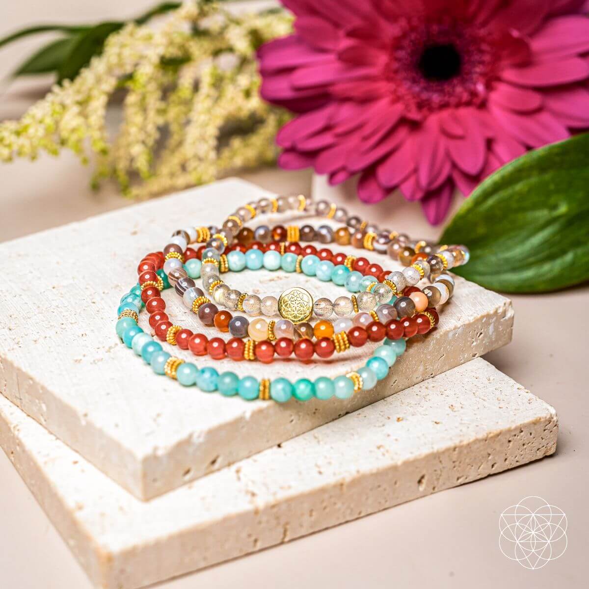 Je suis en bonne santé : Pack de 4 bracelets de restauration corps, esprit et âme