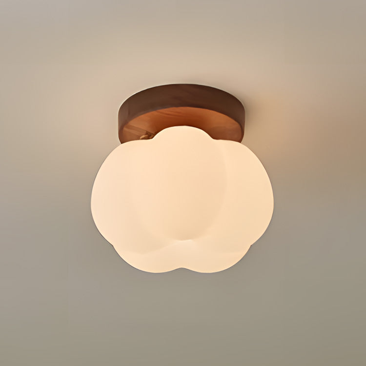 Pumpkin Flush Mount Ceiling Light Modern Round LED Ceiling Lamp
