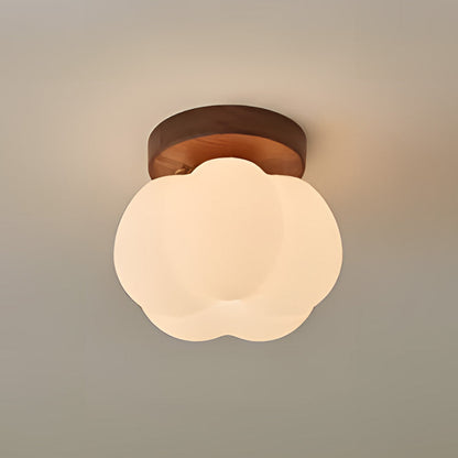 Pumpkin Flush Mount Ceiling Light Modern Round LED Ceiling Lamp
