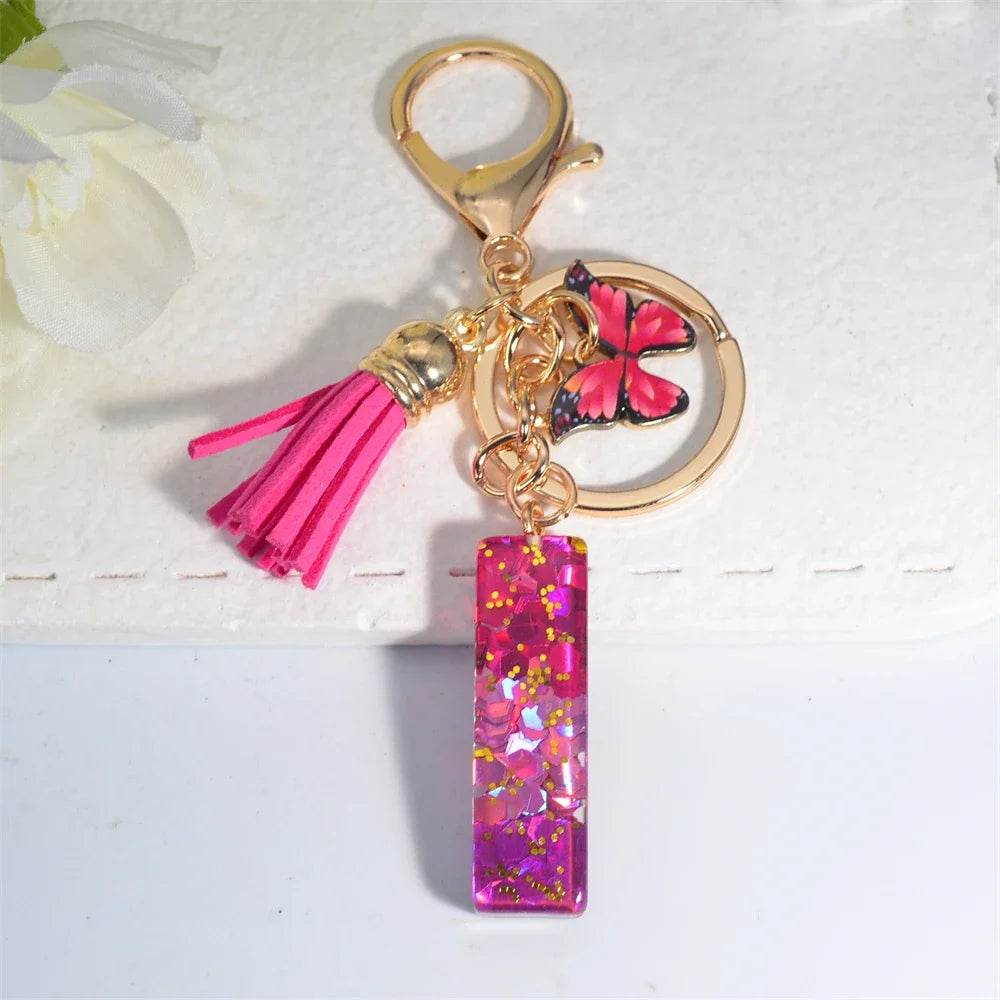 Personalized Butterfly Tassel Keychain 💖