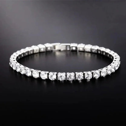 Iced Out Tennis Bracelet | Unisex Silver Chain Jewelry