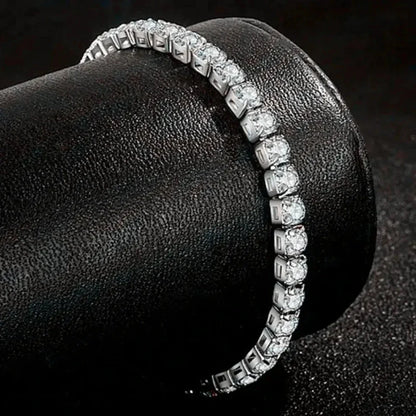 Iced Out Tennis Bracelet | Unisex Silver Chain Jewelry