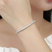 Iced Out Tennis Bracelet | Unisex Silver Chain Jewelry
