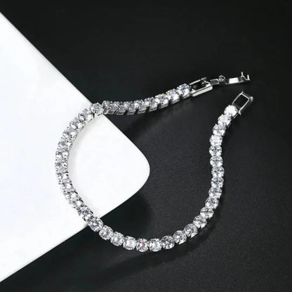 Iced Out Tennis Bracelet | Unisex Silver Chain Jewelry
