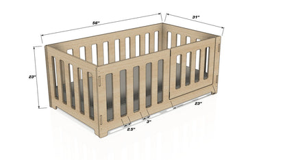 AVA Floor Bed with 21" Sides – Montessori Wooden Bed Frame | Bush Acres