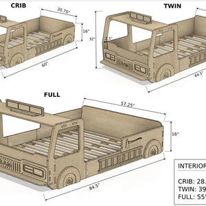 Cama con forma de camión de bomberos 5 Alarm – Estructura de cama infantil de madera | Bush Acres