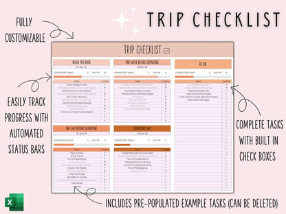 Travel Planner Digital Travel Planner for Travel Itinerary Digital Holiday Planner Holiday Itinerary Travel Organizer Travel Budget Excel