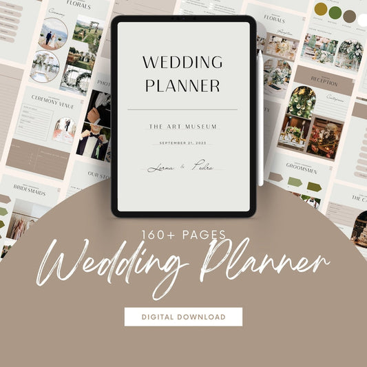 GOODNOTES 160+ Pages Wedding Planner Template Digital Download, PDF format,  Minimalist Wedding Planner, Budget, Vision Boards, Hyperlinked