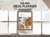 PLR Planner, PLR Meal Planner Weekly Meal Menu Planner, Done for you Canva Editable Template, Resell Digital Product, Meal Plan Template