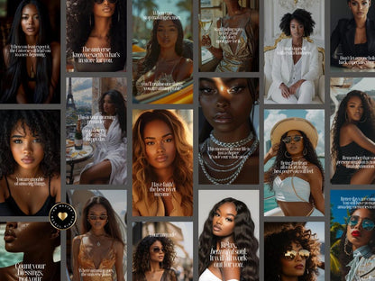 Luxury Melanin Instagram Stories: 50 Motivational Templates (MRR/PLR)