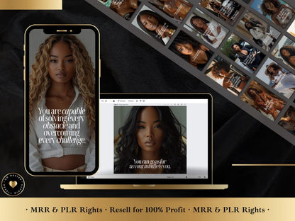 Luxury Melanin Instagram Stories: 50 Motivational Templates (MRR/PLR)