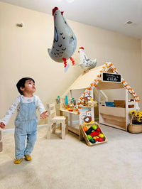 WALLY Playhouse Bookshelf + Toy Shelf – Kids Wooden Playhouse Shelf