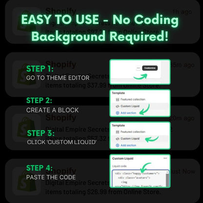 Shopify Liquid Codebook bundle - 220+ Customizable Website Codes PLR/MRR - All themes compatible - work for all templates (Digital Download)