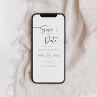 Electronic Save the Date, Minimalist Save The Date E-vite, Electronic Wedding Invitation, Save the Date for Phone, SD-59