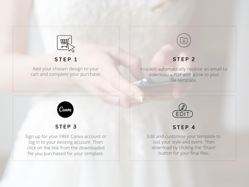 Modèle Canva d'invitation électronique pour la réception de mariage, faire-part numérique moderne, invitation numérique pour la cérémonie de mariage et la réception, annonce de mariage