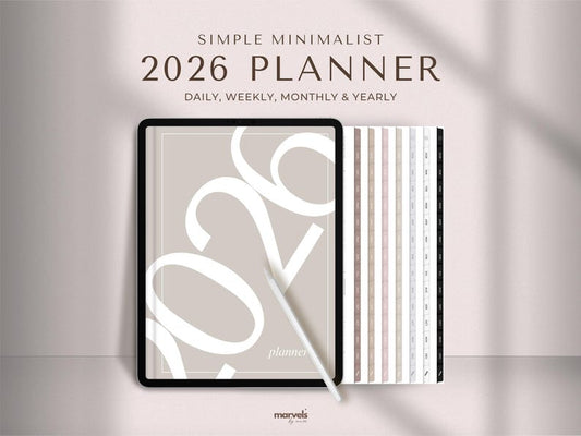 Simple Digital Planner | 2026 Planner | Minimalist Planner | Daily Planner, Weekly Planner, Monthly Planner, iPad Planner, GoodNotes Planner