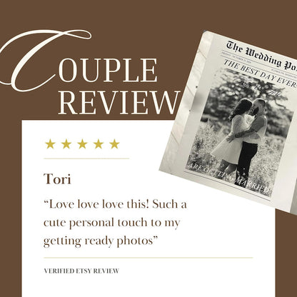 Folded Printable Wedding Newspaper Program Canva Template, Newlywed Times Newspaper Wedding Program, Infographic Ceremony Newspaper Schedule