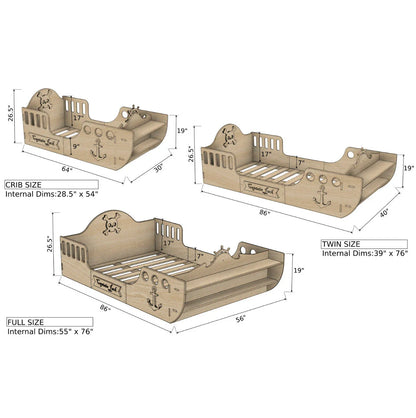 CAPTAIN JACK Pirate Ship Bed – Kids Wooden Themed Bed Frame | Bush Acres
