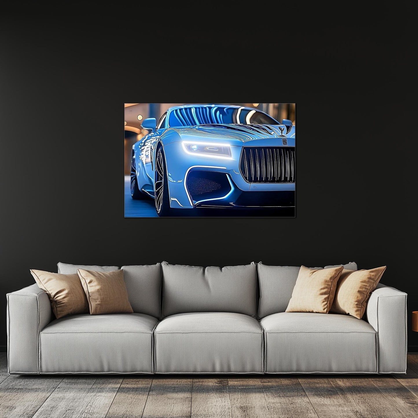 Luxury Car Neon Wall Art - UV Printed LED Plexiglass Sign for Garage, Man Cave & Showroom - Adjustable Light and Free Shipping