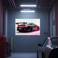 Race Car Neon Wall Art - UV Printed LED Plexiglass Sign for Garage, Man Cave & Track Lovers - Adjustable Light and  Free Shipping