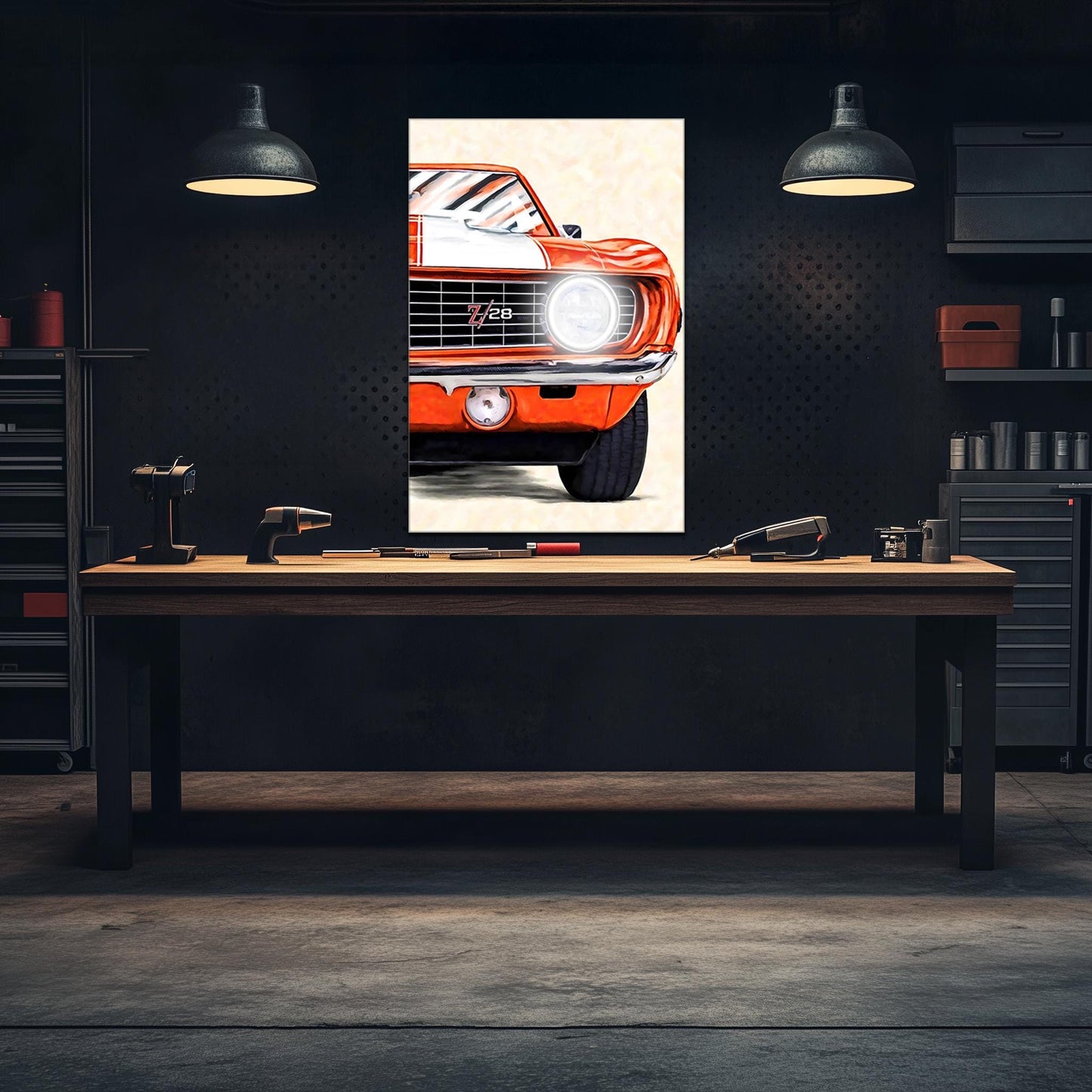 Muscle Car Neon Wall Art - UV Printed LED Plexiglass Sign for Garage, Man Cave & Classic Car Fans - Adjustable Light and Free Shipping