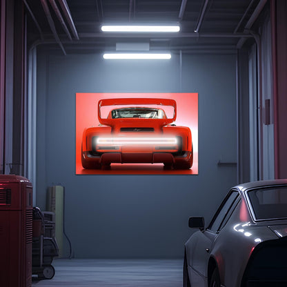 Futuristic Muscle Car Neon Wall Art - UV Printed LED Plexiglass Sign for Garage, Man Cave & Racing Fans - Adjustable Light and Free Shipping