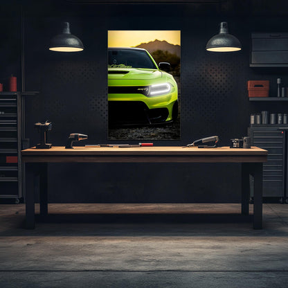 Modern Muscle Car Neon Wall Art - UV Printed LED Plexiglass Sign for Garage, Man Cave & Racing Fans - Adjustable Light and Free Shipping