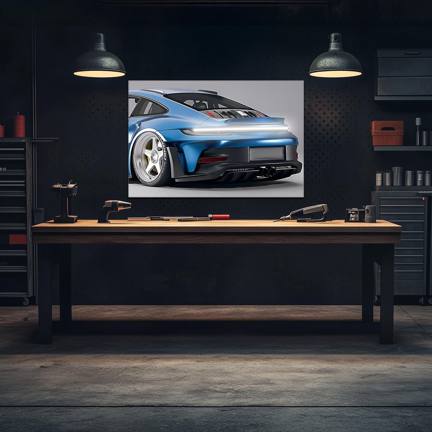 Néon personnalisé pour voiture - Décoration de garage LED personnalisée pour les passionnés de voitures - Décoration murale en plexiglas imprimée UV - Lumière réglable et livraison gratuite