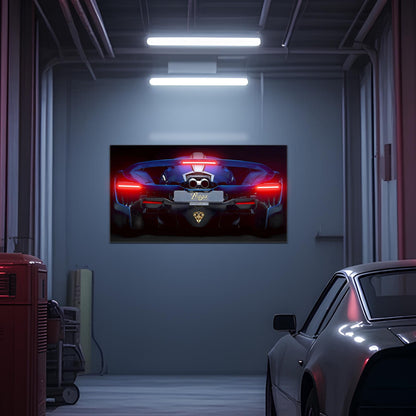Arte de pared de neón con vista trasera de supercoche – Decoración LED para garaje – Regalo para entusiastas del coche – Letrero de pared para cueva de hombre – Póster de coche de lujo – Envío gratis