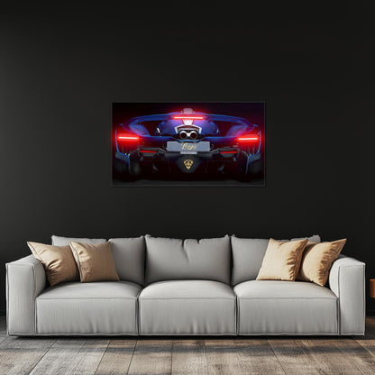 Arte de pared de neón con vista trasera de supercoche – Decoración LED para garaje – Regalo para entusiastas del coche – Letrero de pared para cueva de hombre – Póster de coche de lujo – Envío gratis