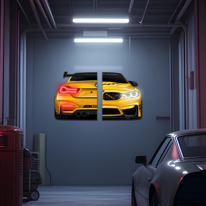Custom Acrylic Poster with Neon Lights | Custom LED Backlit Wall Art | High-Quality Automotive Poster for Car Enthusiasts, Gifting