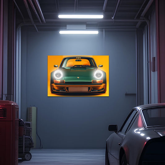 Décoration murale néon Voiture Rétro – Enseigne LED en Plexiglas imprimé UV pour Garage, Cave à Hommes, Bureau et Salle de Jeux – Lumière à intensité réglable