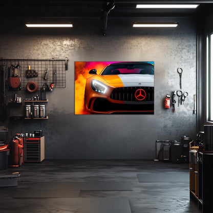 Luxury Sports Car Neon Wall Art - UV Printed LED Plexiglass Sign for Garage, Man Cave & Showroom - Adjustable Light and Free Shipping