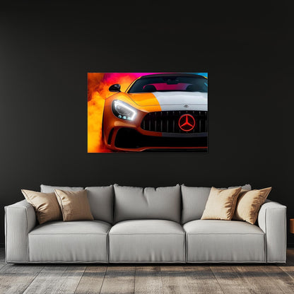 Luxury Sports Car Neon Wall Art - UV Printed LED Plexiglass Sign for Garage, Man Cave & Showroom - Adjustable Light and Free Shipping